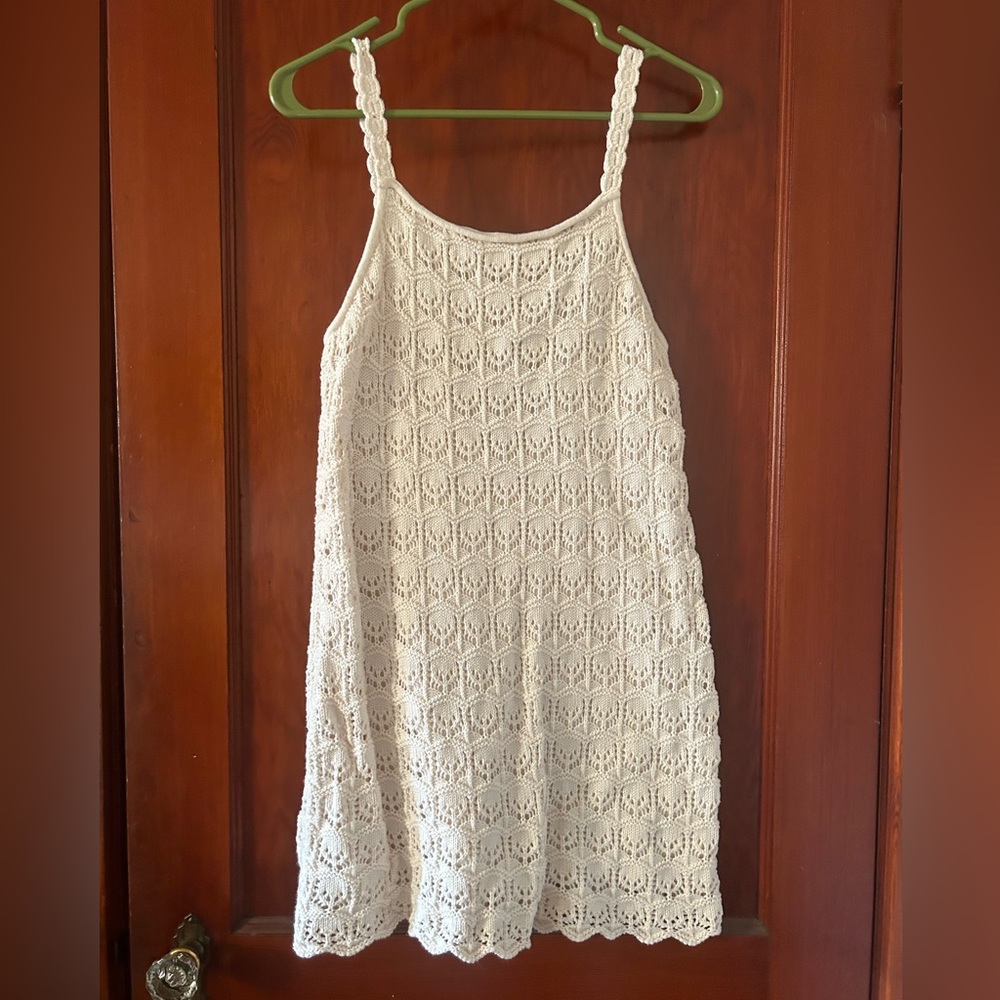 American Eagle Ivory Crochet Sweater Dress
